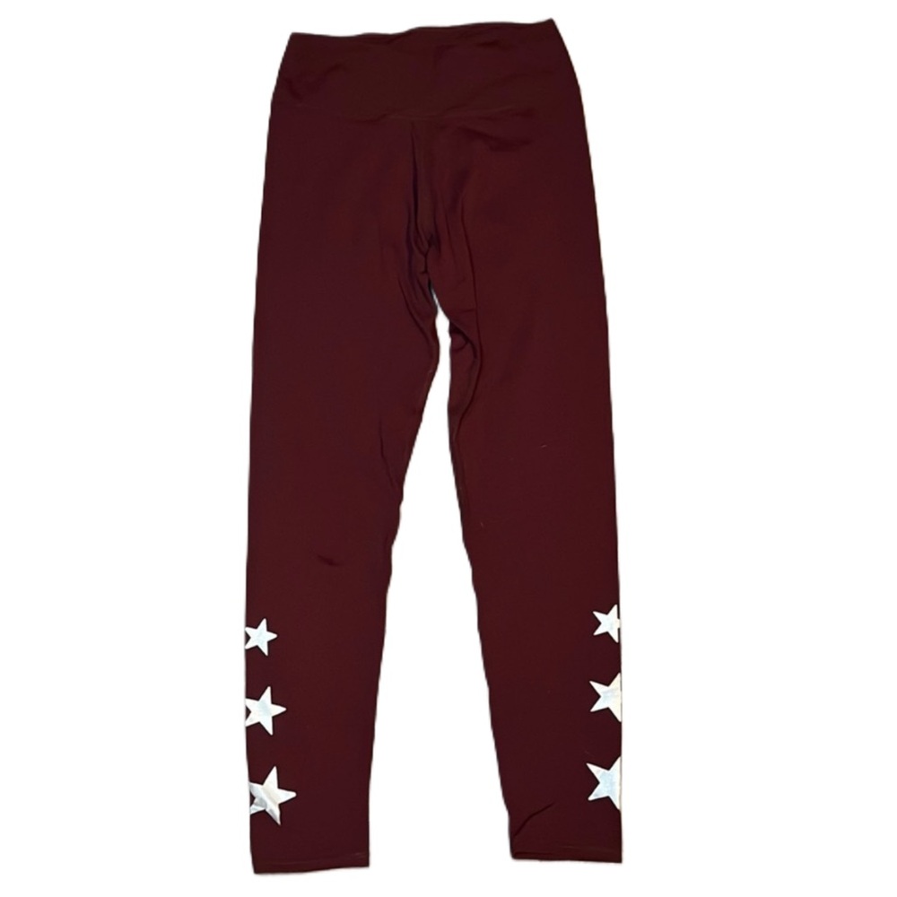Maroon Leggings with Silver Stars